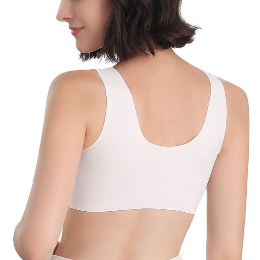 FallSweet Bra Wireless Bras Comfortable White Padded Front Closure T-Shirt Bra