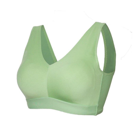 FallSweet Green / 34 / B "Feel like not wearing one" Plus Size Wireless Sports Bra - Green