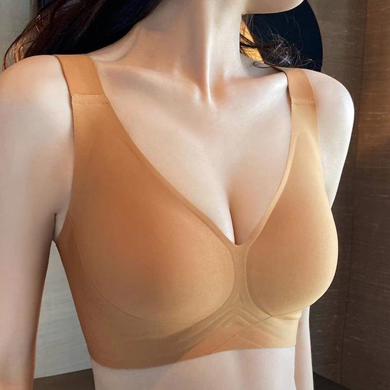 FallSweet Orange / M Women Plus Size Seamless Wire Free Lift Bra