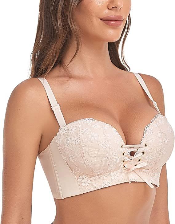 FallSweet Push up Bras "Add Two Cups" Lace Wirefree Push Up Bra For Women